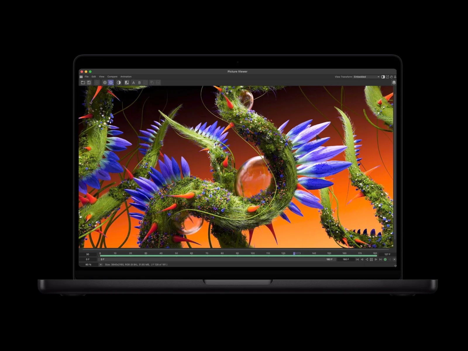 Apple’s MacBook Pro with black background